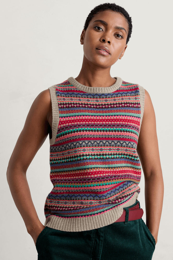 Seasalt 211 Multicolour Percella Cove Star Jasmine Bisque Mix Vest Jumper - Shirley Allum Boutique