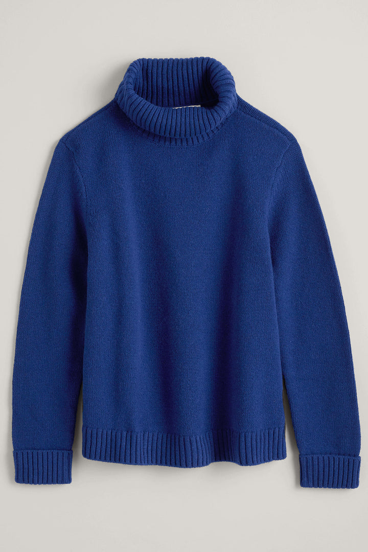 Seasalt 228 Braque Marine Blue Rollneck Jumper - Shirley Allum Boutique