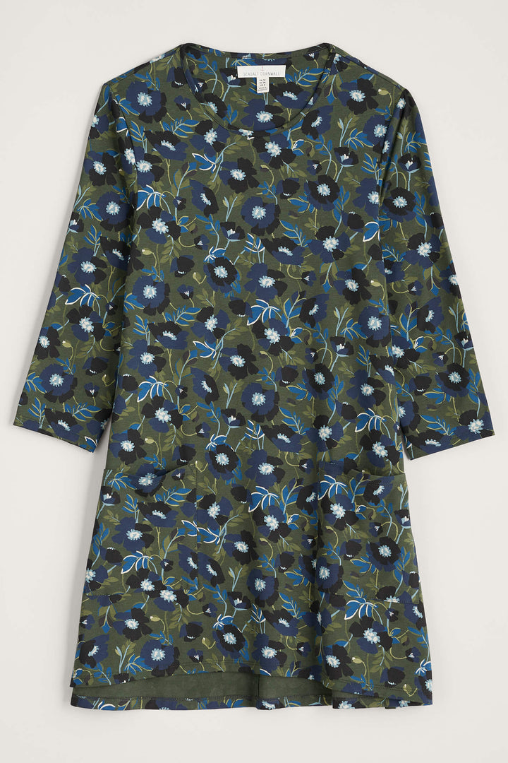 Seasalt 236 Killiow Green Applique Poppy Beech Tunic Top - Shirley Allum Boutique