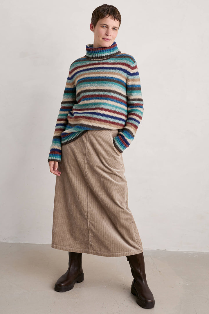 Seasalt 302 Braque Wade Multicolour Interplay Striped Poloneck Jumper  - Shirley Allum Boutique