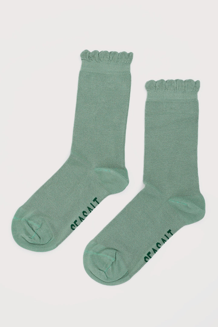 Seasalt AC39498-4344 Foliage Women's Scallop Sailor Socks