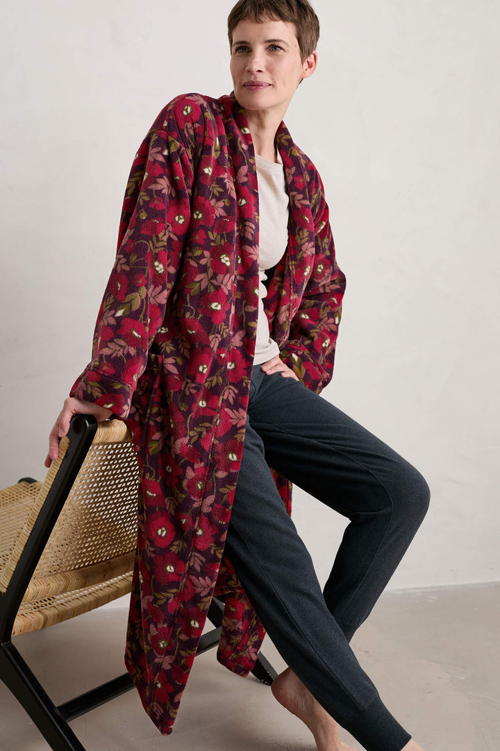 Seasalt Applique Poppy Grape Hushing Dressing Gown - Shirley Allum Boutique