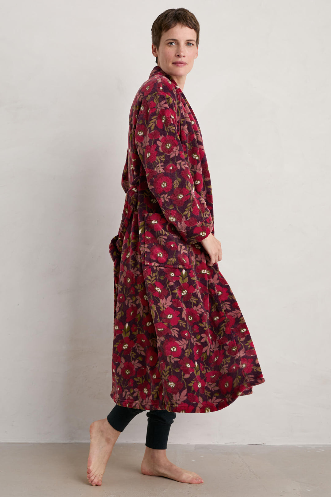 Seasalt Applique Poppy Grape Hushing Dressing Gown - Shirley Allum Boutique