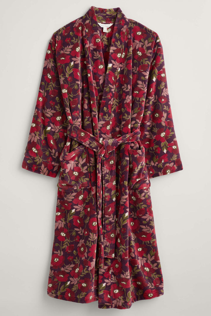 Seasalt Applique Poppy Grape Hushing Dressing Gown - Shirley Allum Boutique