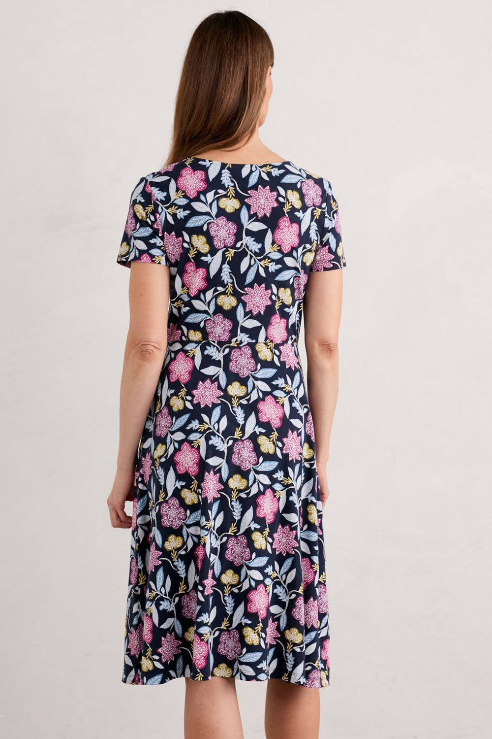 Seasalt April Navy Stone Flower Maritime Print Dress - Shirley Allum Boutique