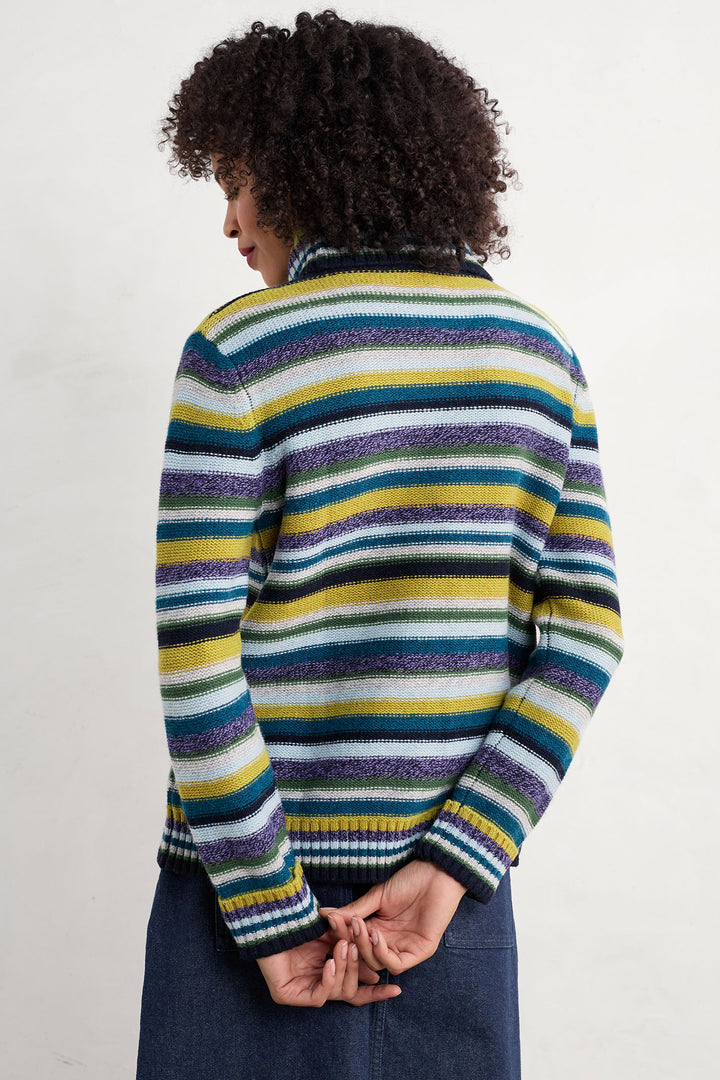 Seasalt Braque Jumper Concertina Dark Citron Green Multicolour WM25691R - Shirley Allum Boutique