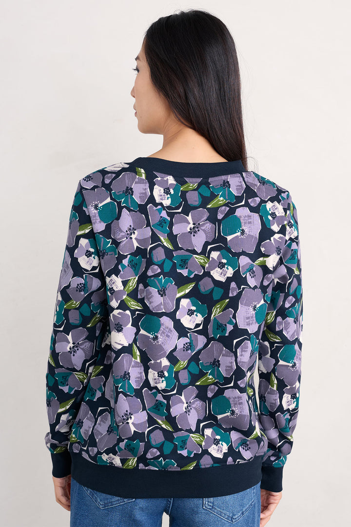 Seasalt Bright Wave Sweatshirt Paper Hellebores Echium WM36195R - Shirley Allum Boutique