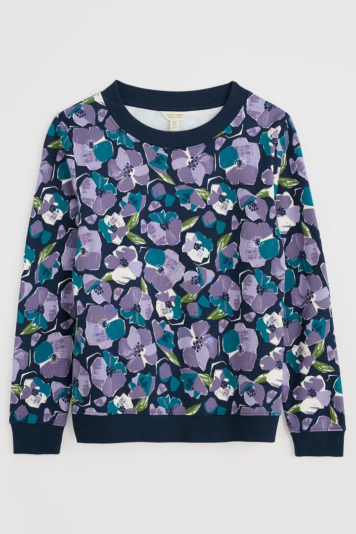Seasalt Bright Wave Sweatshirt Paper Hellebores Echium WM36195R - Shirley Allum Boutique
