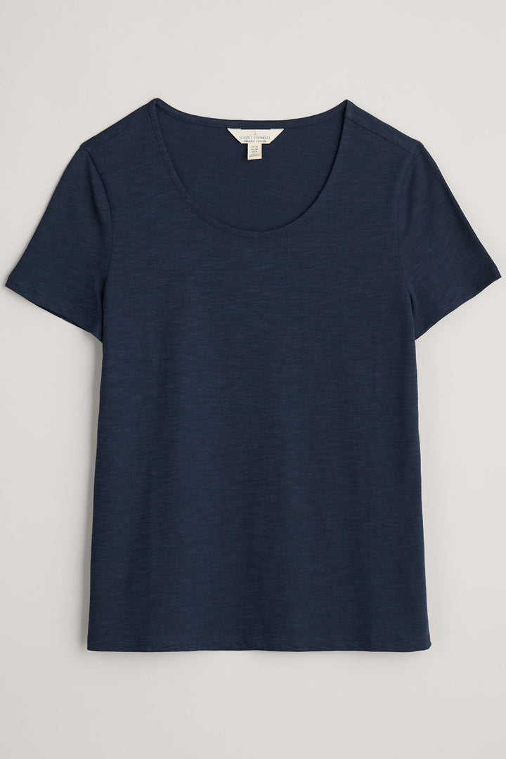 Seasalt Camerance Navy Maritime Wide Neck T-Shirt