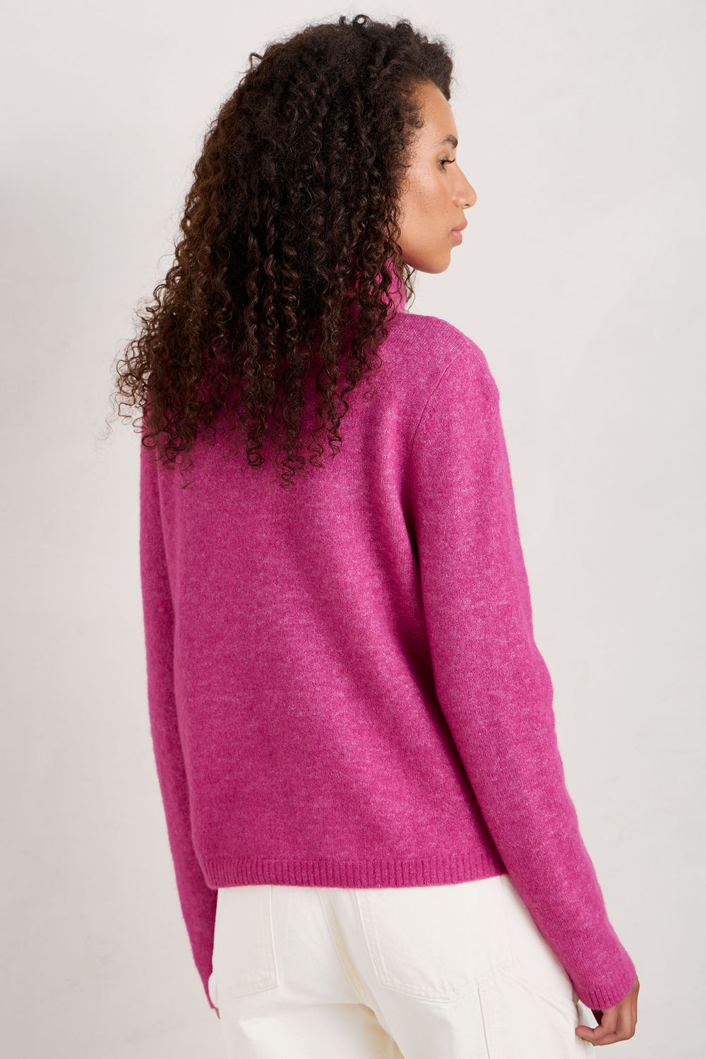 Seasalt Cloud Chasing Pink Crocus Melange Roll Neck Jumper - Shirley Allum Boutique