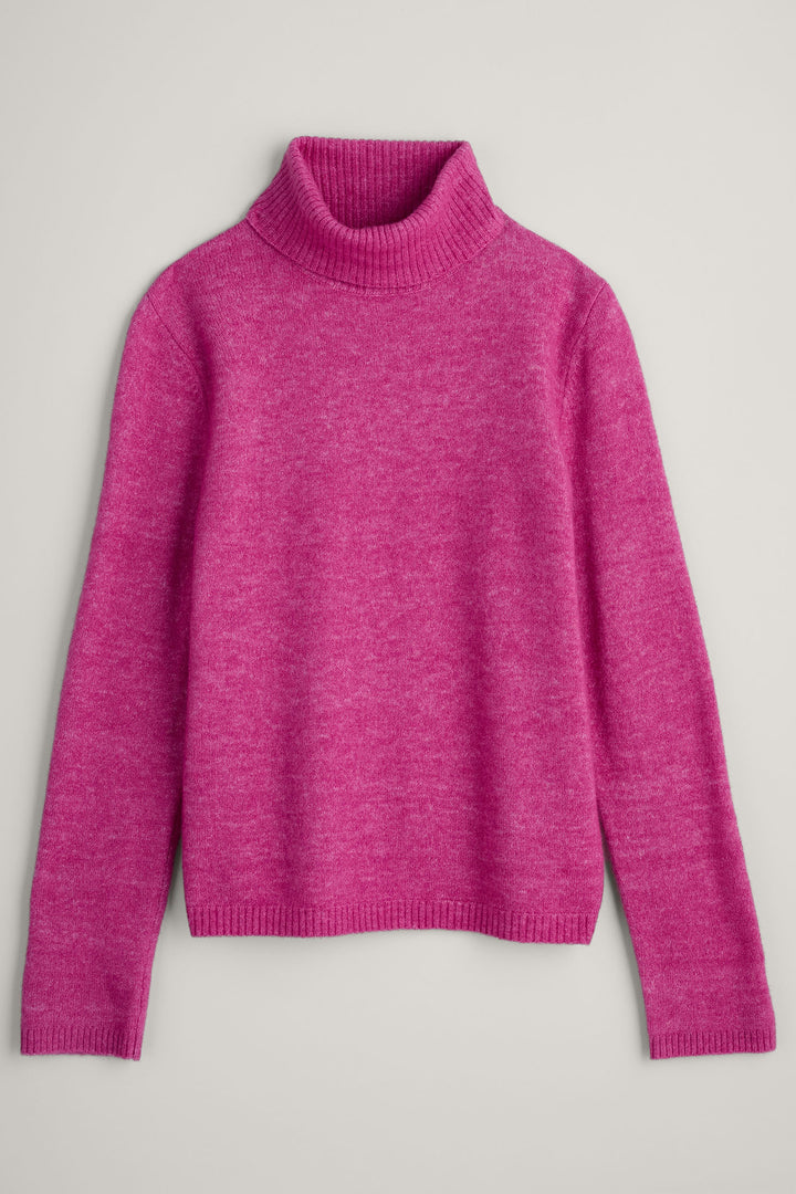 Seasalt Cloud Chasing Pink Crocus Melange Roll Neck Jumper - Shirley Allum Boutique