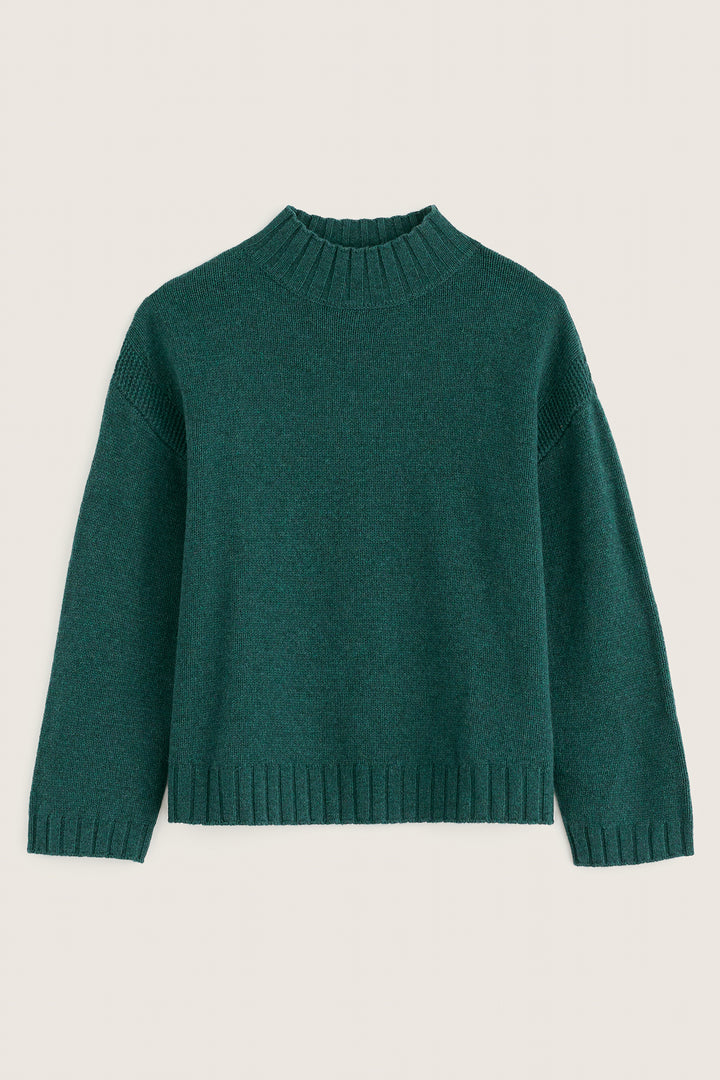 Seasalt Cornwall Bedruthan jumper in Loch green knit melange