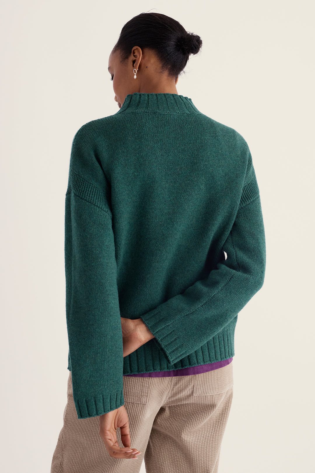 Seasalt Cornwall Bedruthan jumper in Loch green knit melange