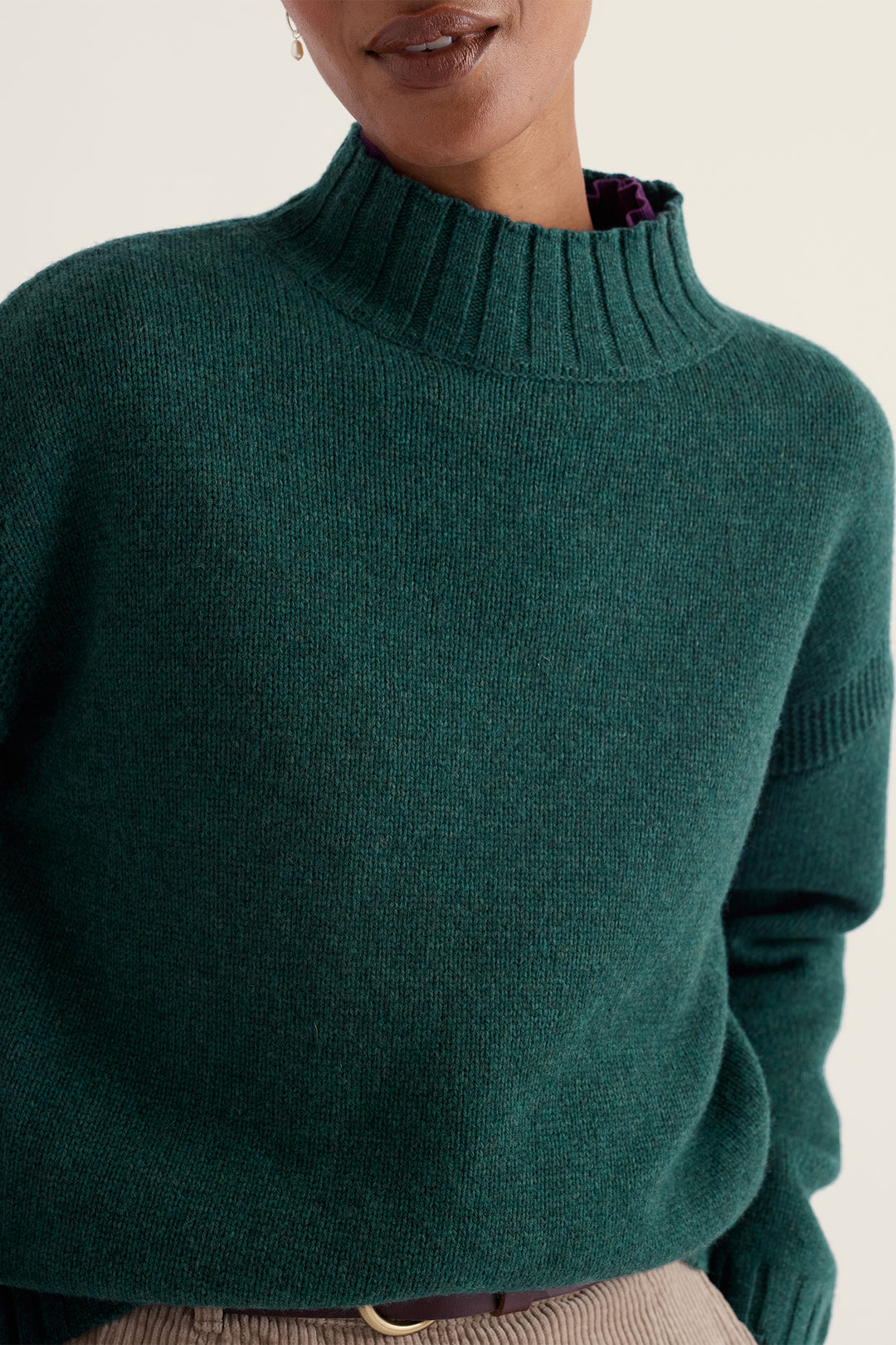 Seasalt Cornwall Bedruthan jumper in Loch green knit melange