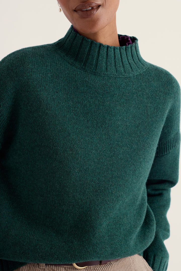 Seasalt Cornwall Bedruthan jumper in Loch green knit melange