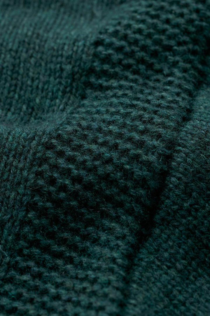 Seasalt Cornwall Bedruthan jumper in Loch green knit melange, fabric detail