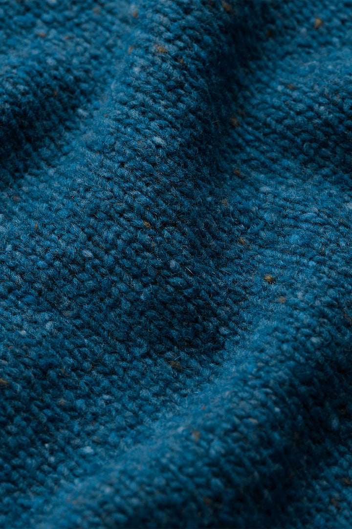 Seasalt Cornwall Dawson Pick Raincloud Blue Jumper, flecked yarn close up