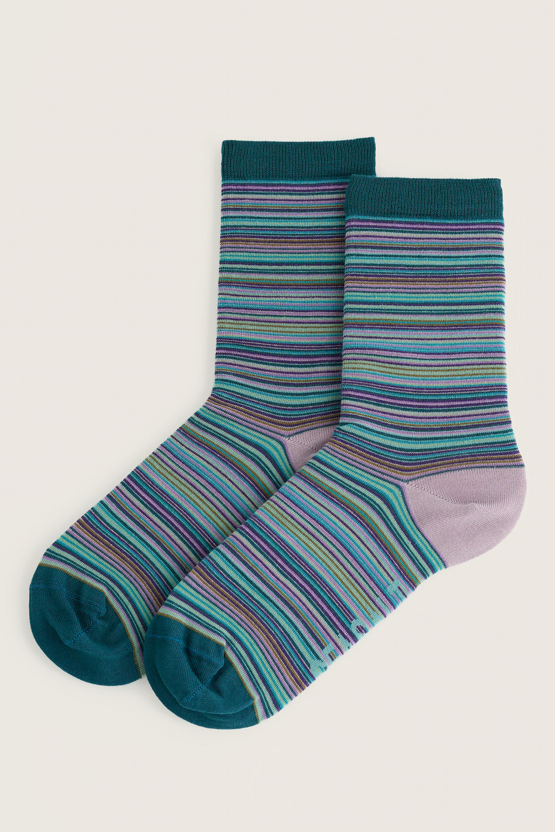 Seasalt Cornwall Everyday Ripple Marks Loganberry Multi Socks AC14248 39022, packshot