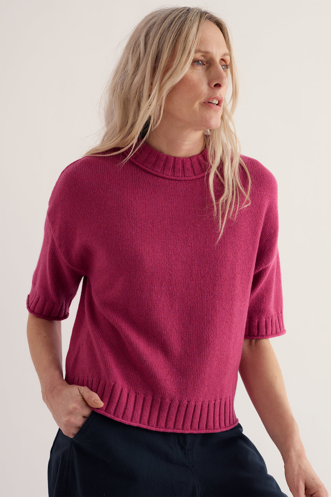 Seasalt Cornwall Fistral Rosa Pink Jumper WM40184 36475, styled