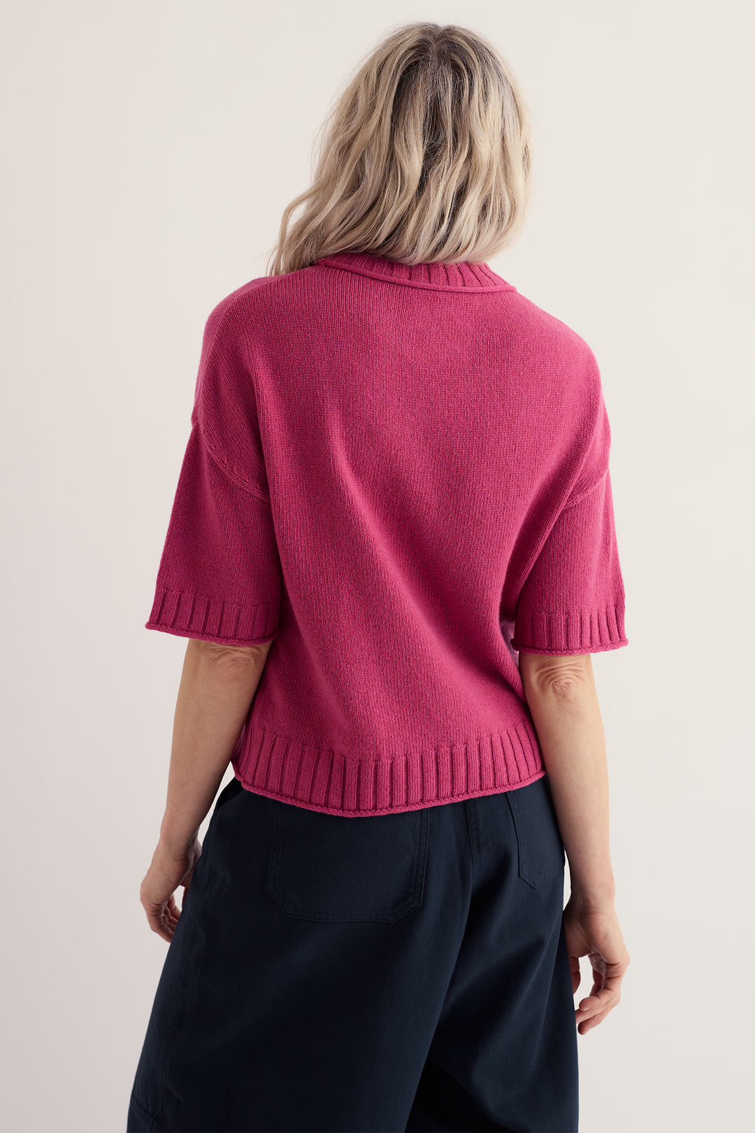 Seasalt Cornwall Fistral Rosa Pink Jumper WM40184 36475, worn full length