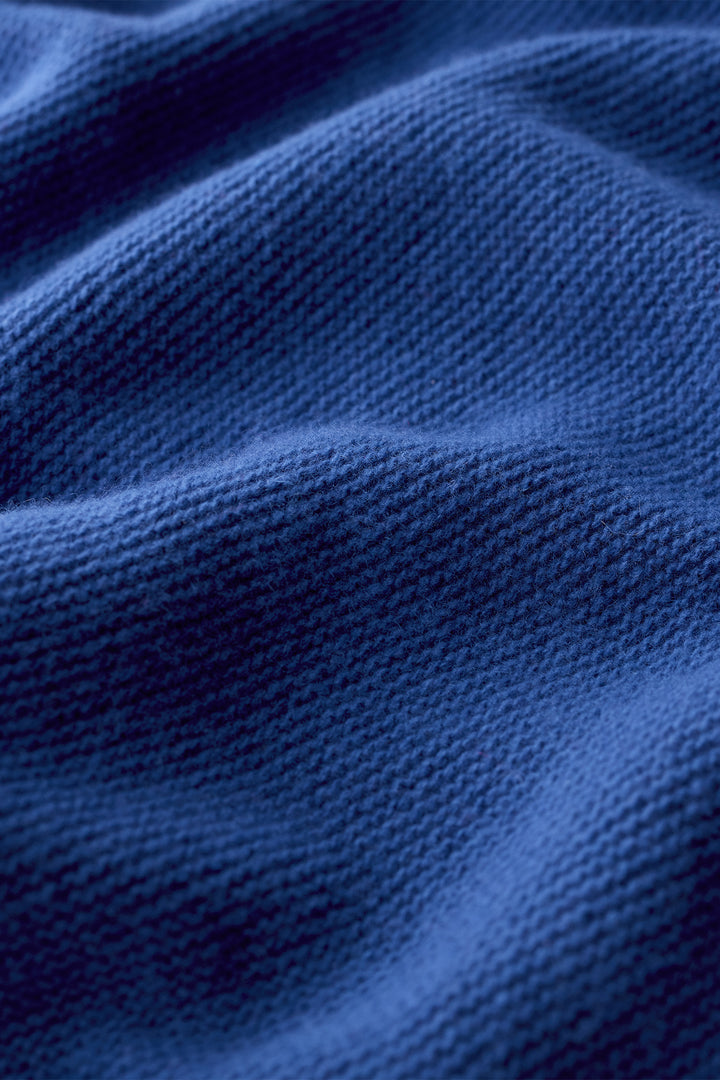 Seasalt Cornwall Fruity II Light Marine Blue Jumper, textured knit close up