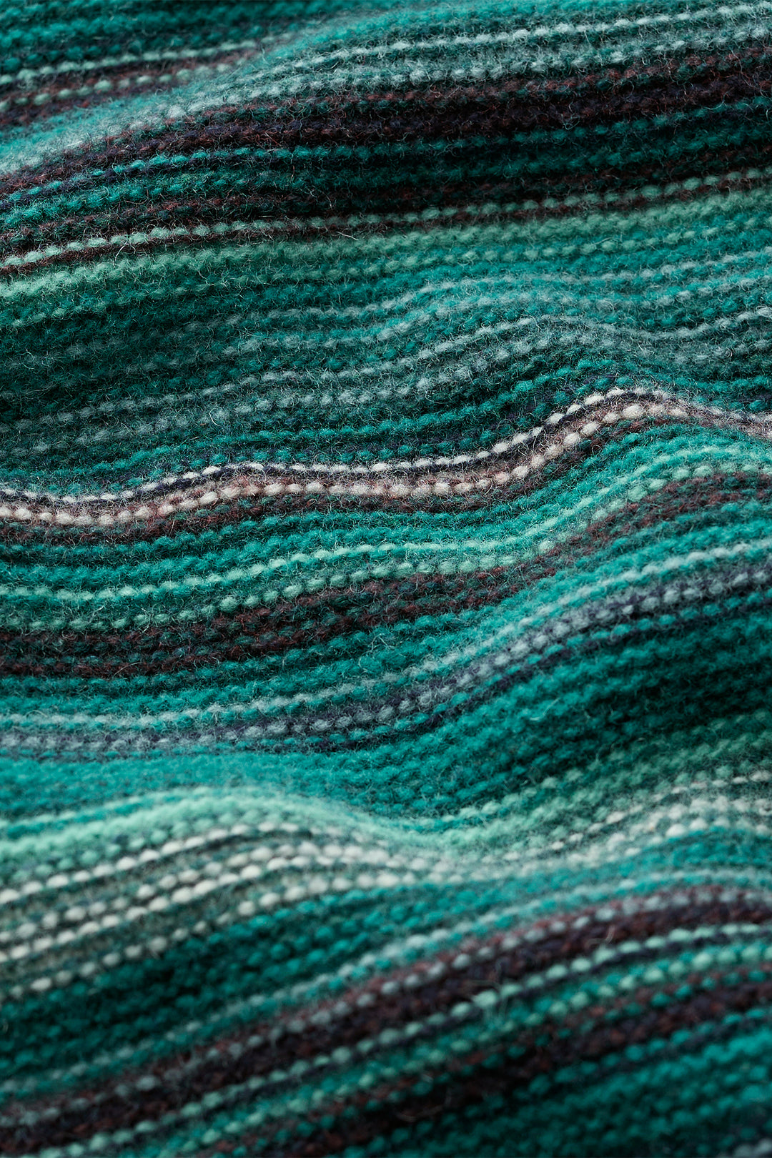 Seasalt Cornwall Fruity II Ripple Marks Dune Grass Mix Green Jumper, stripe and yarn close up