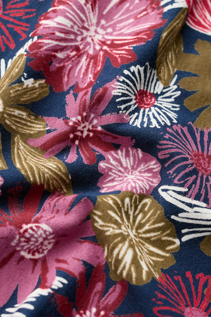 Seasalt Cornwall Handyband Sketchbook Blooms Rosa Navy AC17523 38424, print detail
