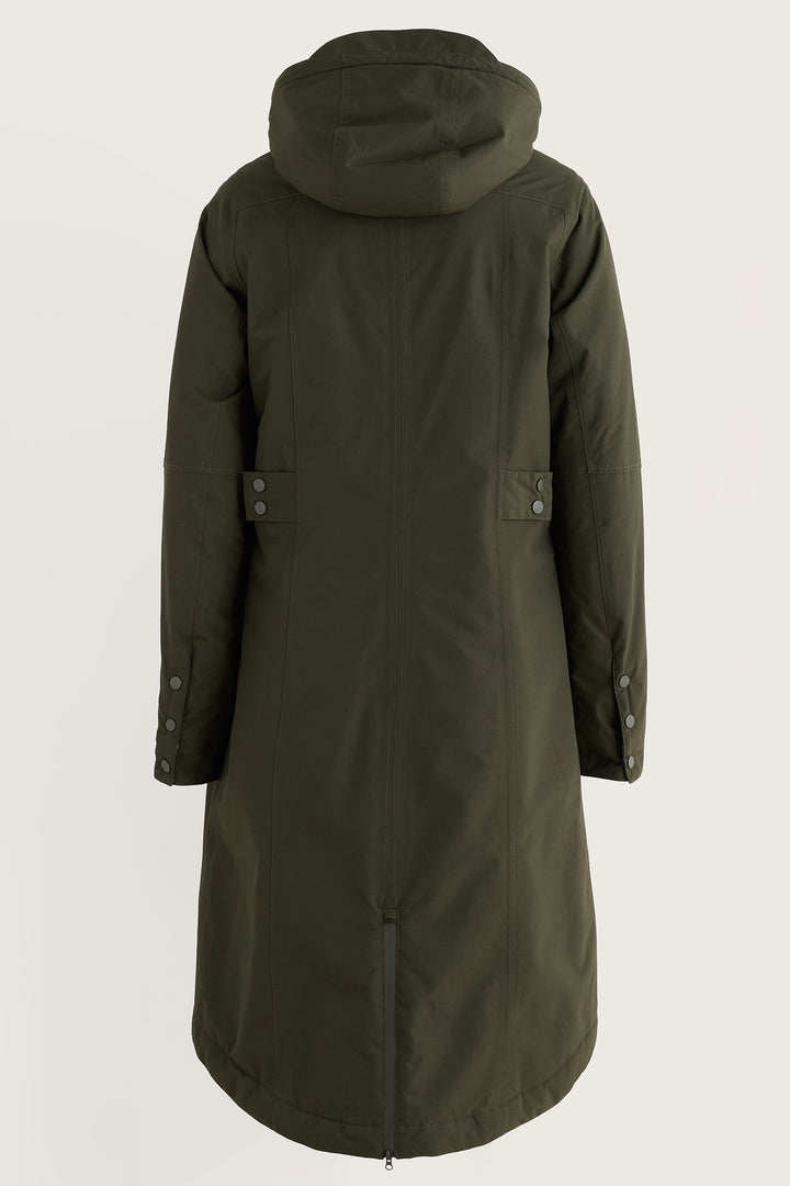 Seasalt Cornwall Janelle Woodland Green Waterproof Jacket, back view