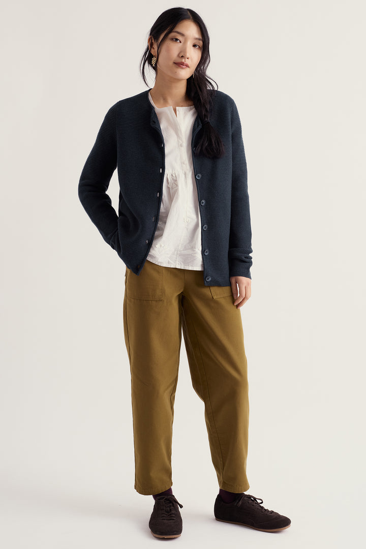 Seasalt Cornwall Makers Maritime Navy Cardigan WM39132, worn