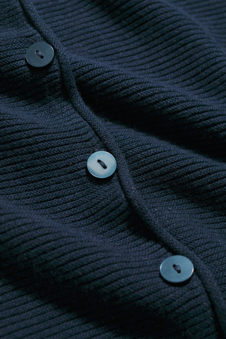 Seasalt Cornwall Makers Maritime Navy Cardigan WM39132, stitch and button detail