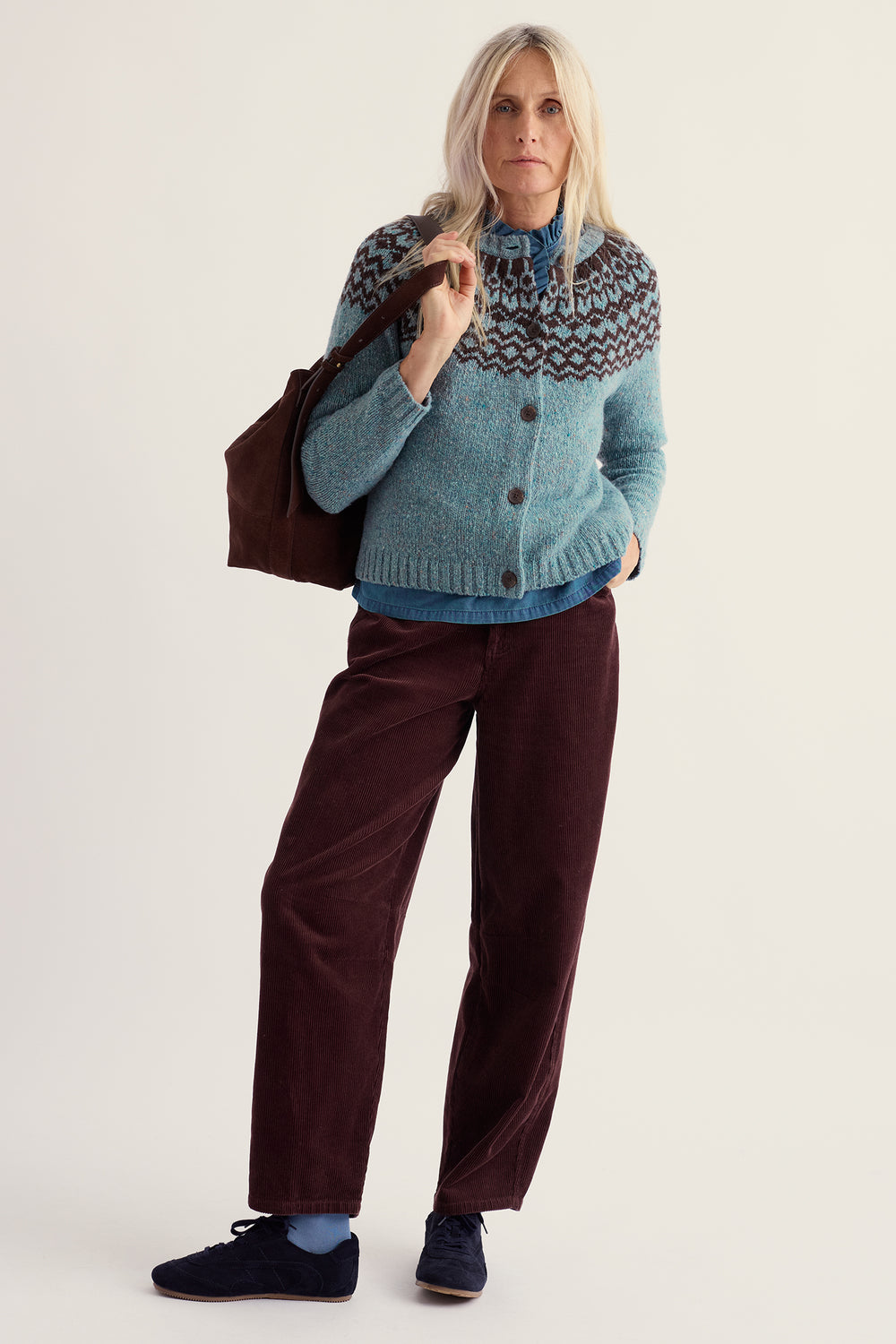 Seasalt Cornwall Port Kinnis merino cardigan in Wag Tail Lichen Seedbed multicolour