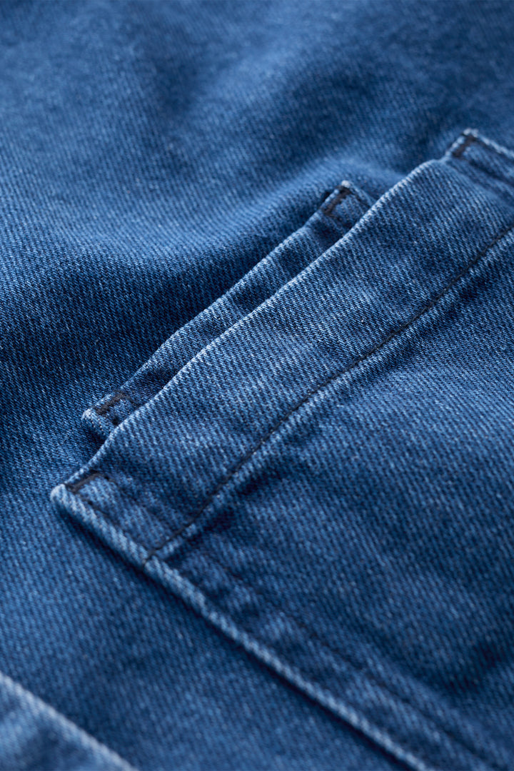 Seasalt Cornwall Reading Rocks Mid Wash Blue Jacket WM39282 36953, denim pocket and stitching detail