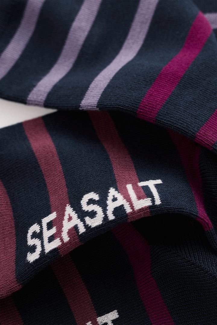 Seasalt Cornwall Sailor Socks Breton Shades Echium Navy AC23180 39051, stripe detail