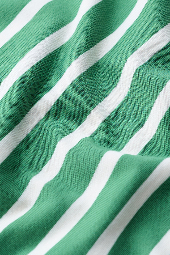 Seasalt Cornwall Sailor Top Breton Pea Pod Green WM40344 38485, stripe and neckline detail