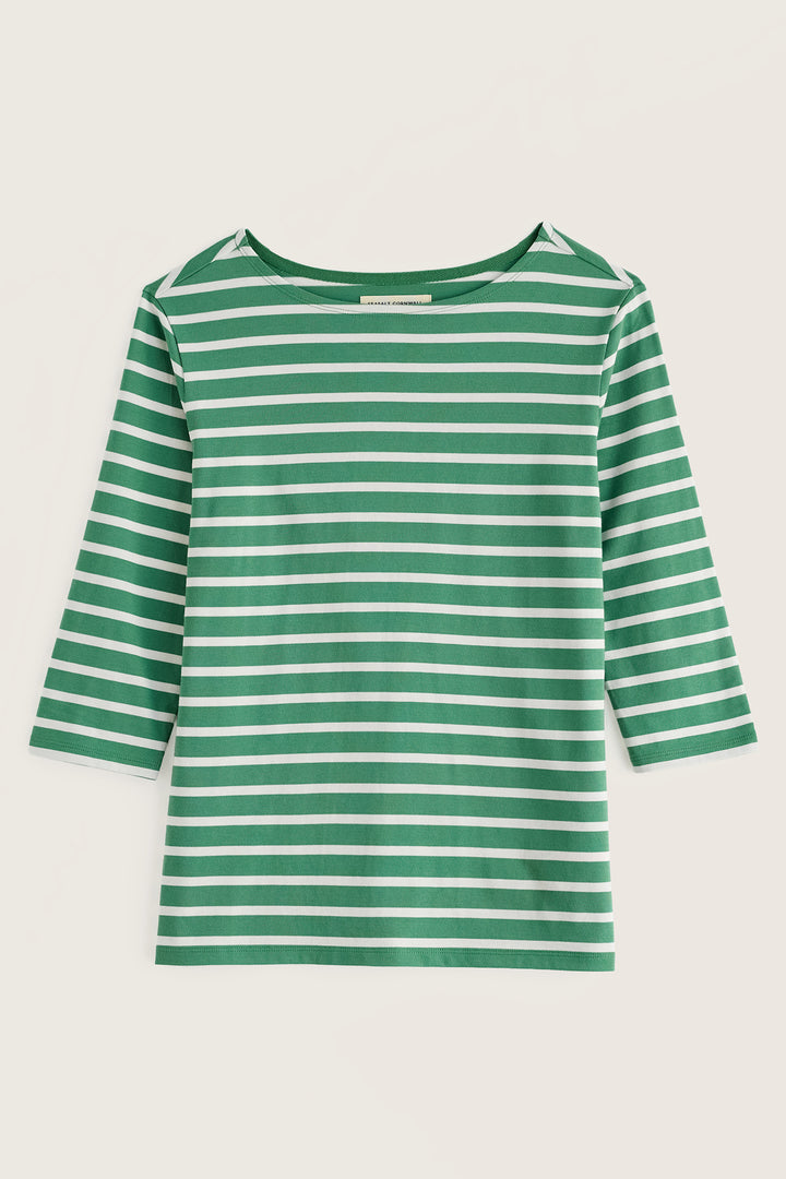 Seasalt Cornwall Sailor Top Breton Pea Pod Green WM40344 38485, packshot