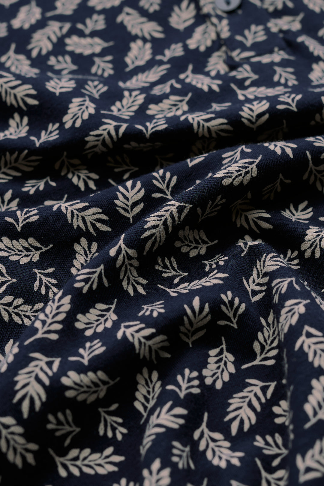 Seasalt Cornwall Star Chart Leaf Press Maritime Navy Nightdress, print close up