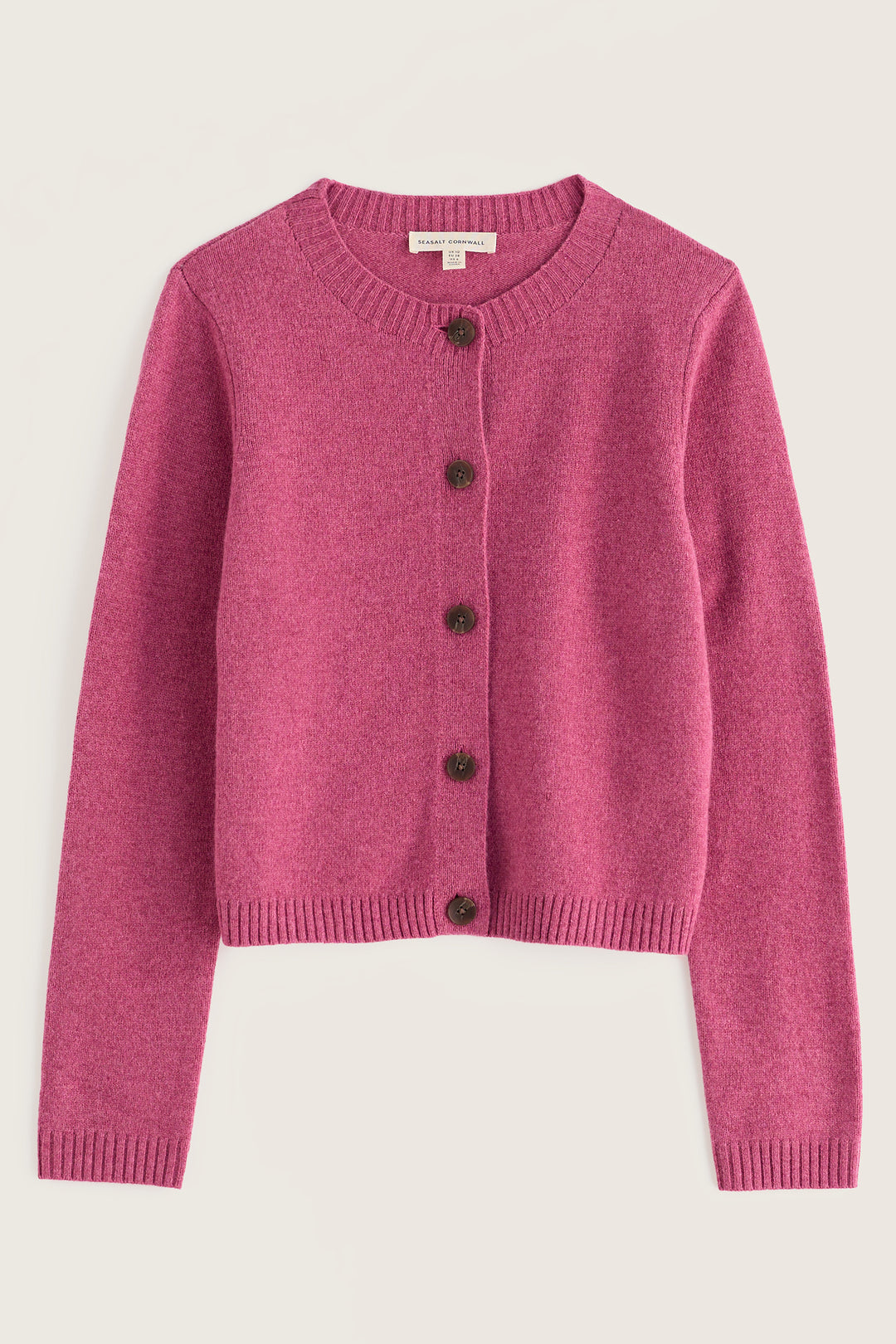 Seasalt Cornwall Tern Tide Rosa Pink Merino Cardigan WM32107 36475, packshot
