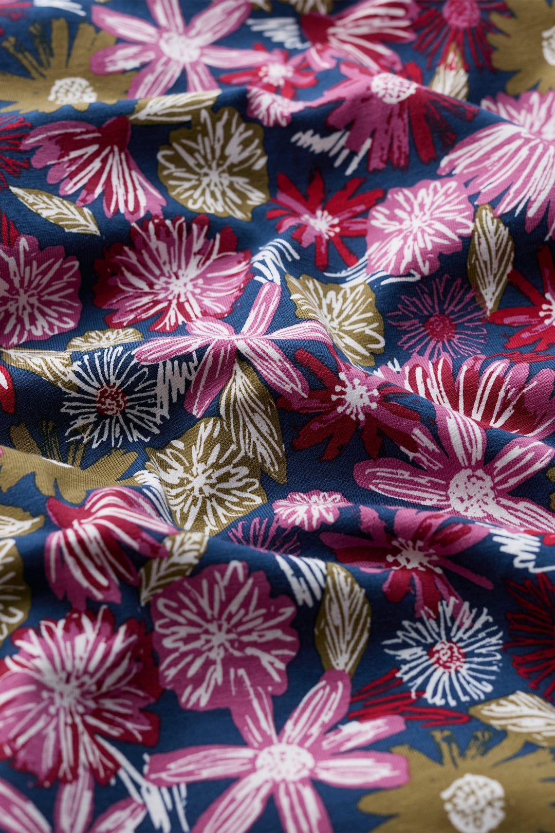 Seasalt Cornwall Veronica Sketchbook Blooms Rosa Pink Dress WM32710 38424, floral print fabric detail