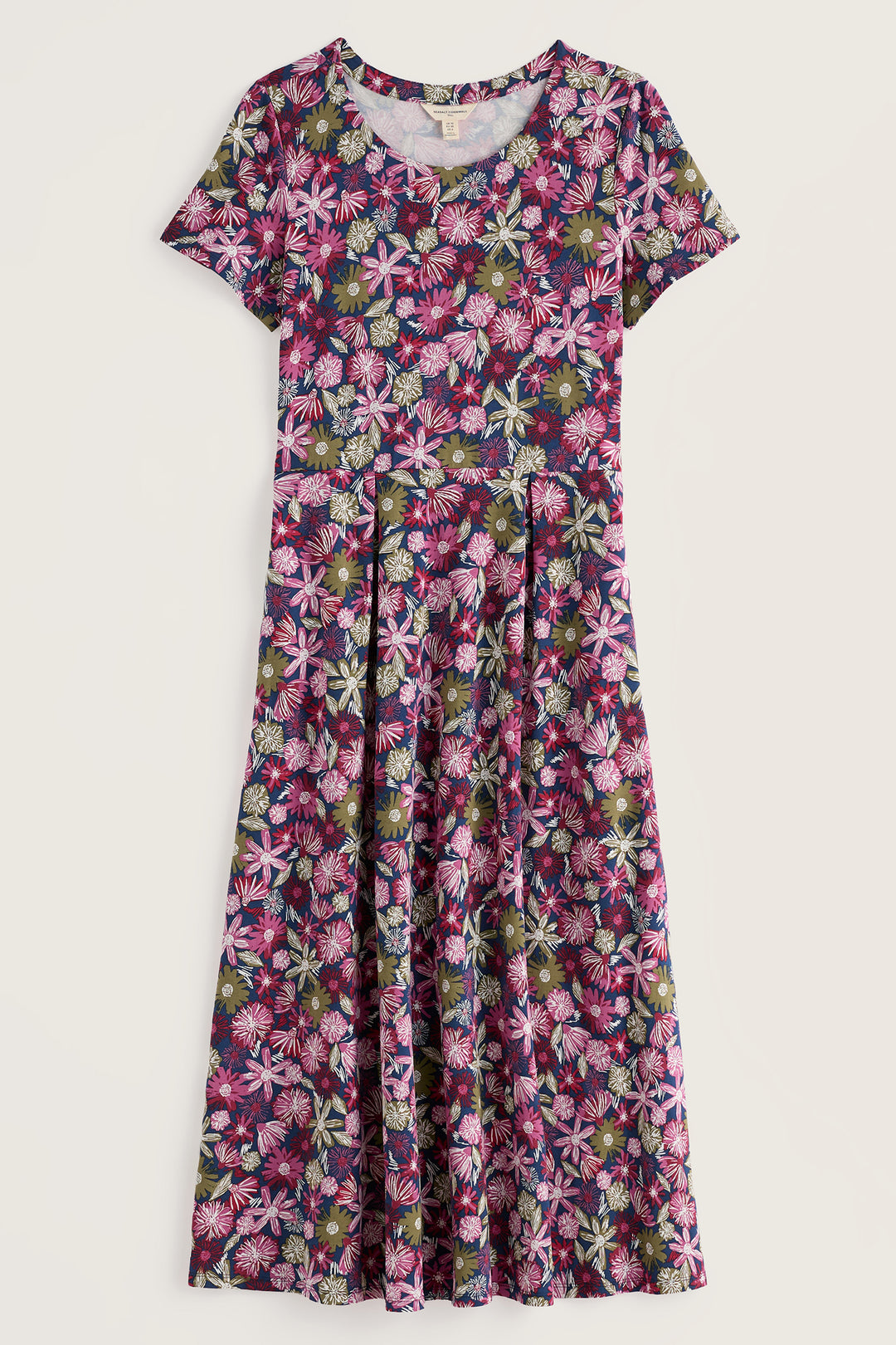 Seasalt Cornwall Veronica Sketchbook Blooms Rosa Pink Dress WM32710 38424, flat packshot