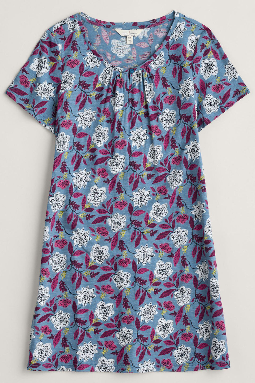 Seasalt Countryside Blue Stone Flower Saltwater Print Jersey Tunic - Shirley Allum Boutique