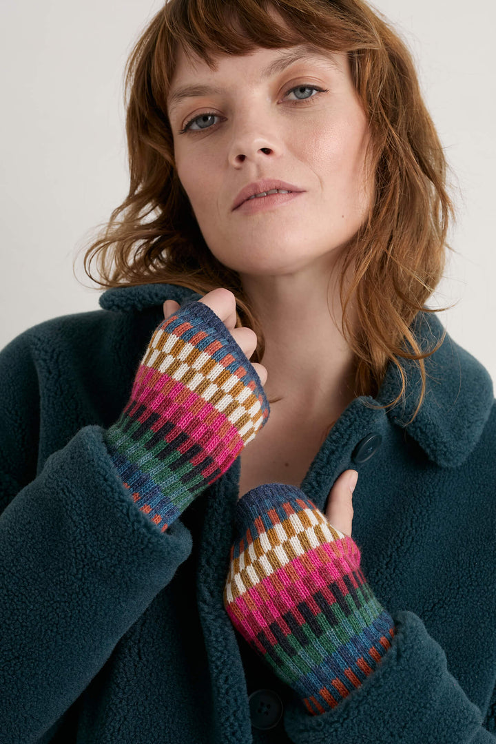 Seasalt Croquet Multicolour Malva Fingerless Mittens - Shirley Allum Boutique