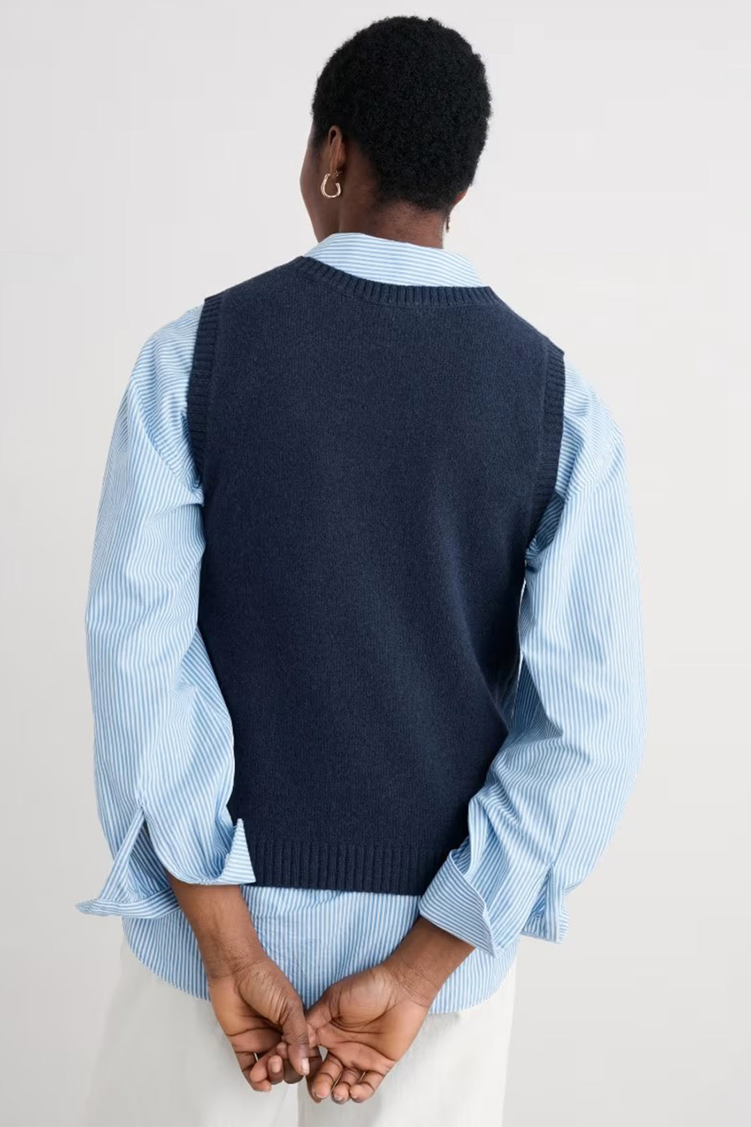 Seasalt East View Maritime Navy V-Neck Vest Jumper WM34204R