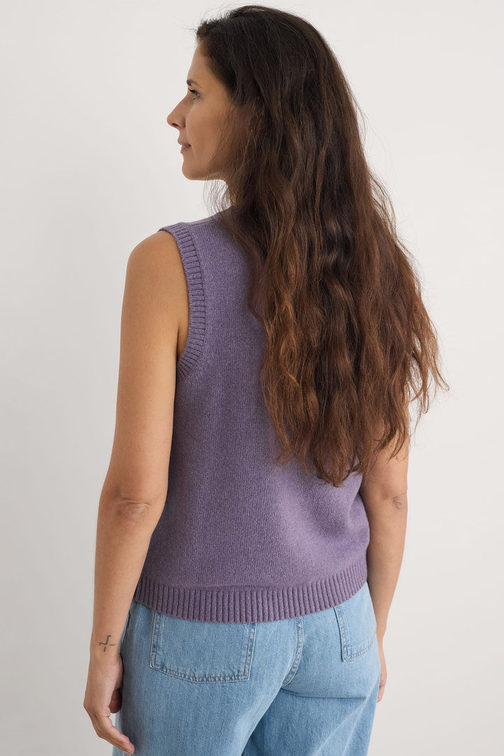 Seasalt East View Vest Tanktop Echium Mauve Melange WM29966R - Shirley Allum Boutique