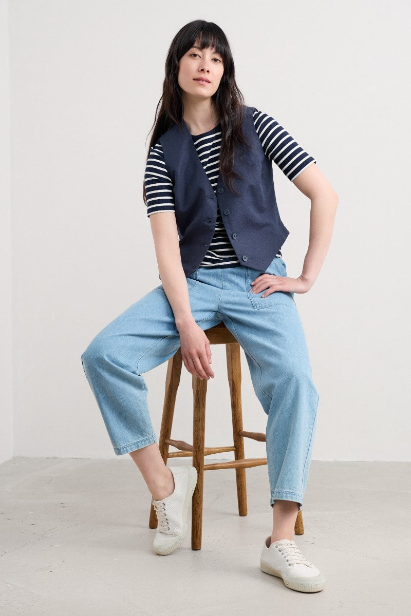 Seasalt Erica Waistcoat Maritime Navy WM37335R - Shirley Allum Boutique