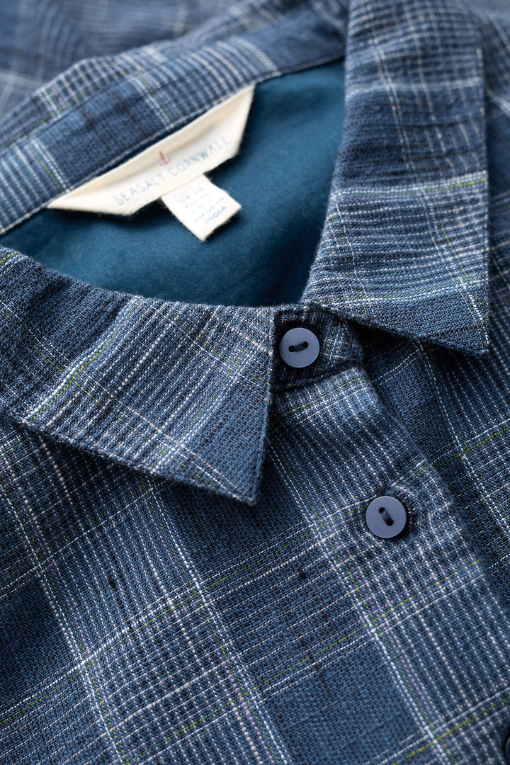 Seasalt Fleet Lifton Dark Night Blue Check Dress - Shirley Allum Boutique