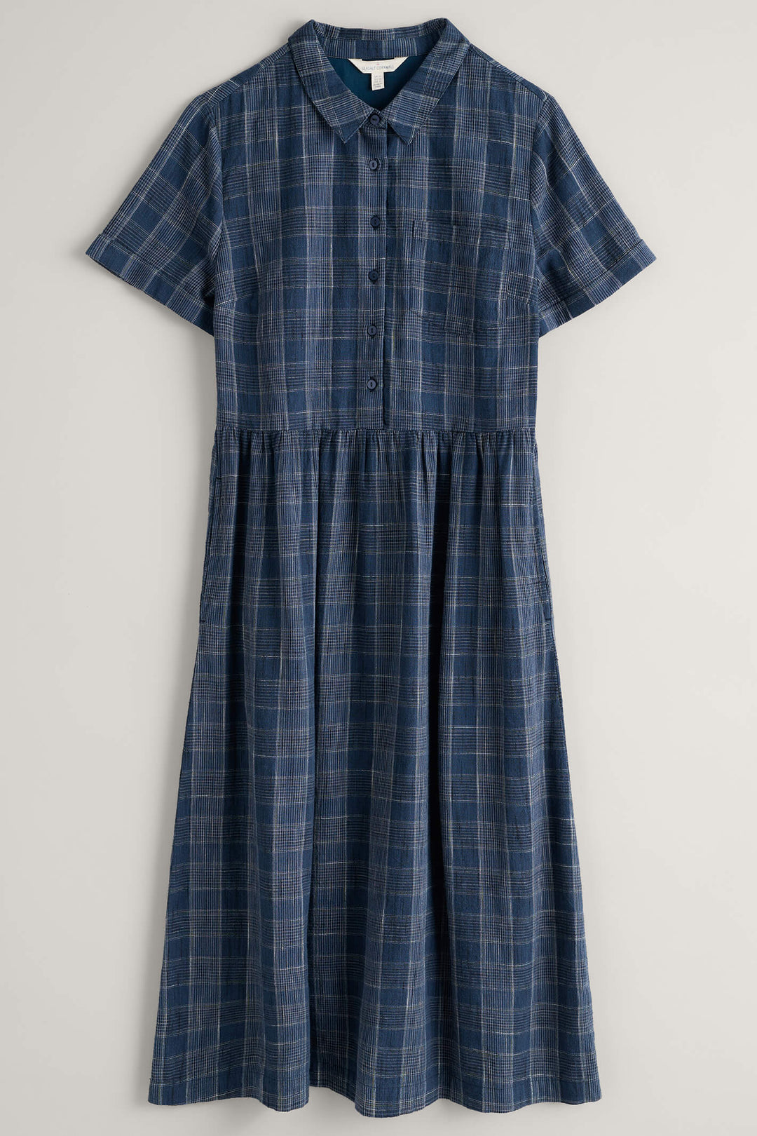 Seasalt Fleet Lifton Dark Night Blue Check Dress - Shirley Allum Boutique