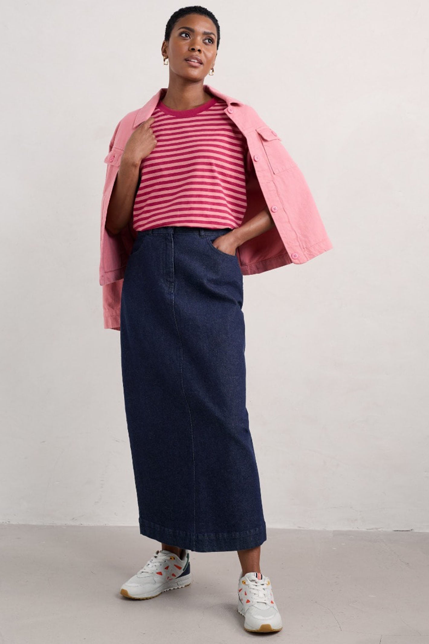 Midi jean skirt navy 2025