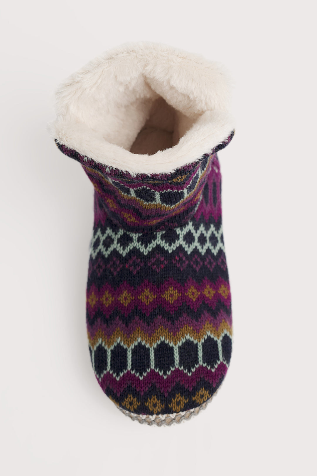 Seasalt FT31541s Snooze Modernist Grape Multi Slipper Booties