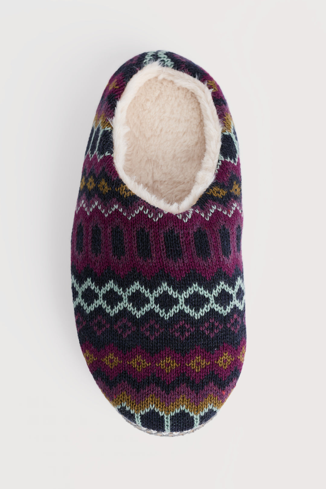 Seasalt FT38964S Starry Eyed Slipper Fair Isle Knit Modernist Grape Multi