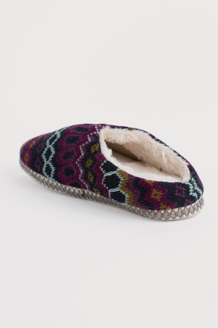 Seasalt FT38964S Starry Eyed Slipper Fair Isle Knit Modernist Grape Multi